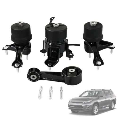Hydraulic Engine Motor and Transmission Mount Kit Compatible with Toyota Highlander 3.5L V6 Engine 2010 2011 2012 2013 Replace A4259 A4207 A42044 A62036HY