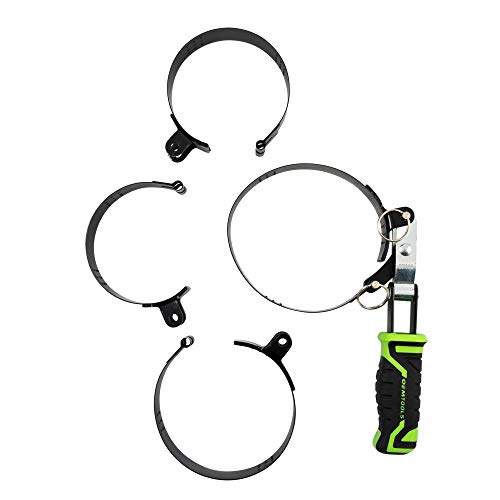 OEMTOOLS 87116 4-in-1 Swivel Oil Filter Wrench, Oil Filter Wrench Set Heavy Duty, Fits Filters Sized 2-3/8" to 4-3/8" in Diameter, Green and Black - size: 2-3/8" - 4-3/8" (4-in-1 Adjustable)