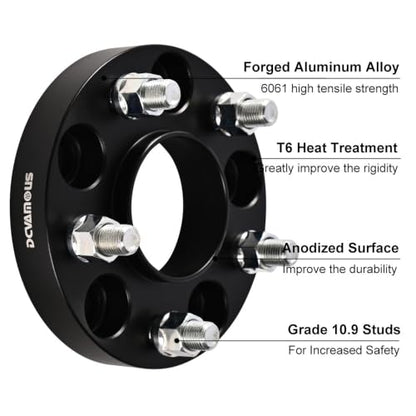 2pc Forged 5x4.75 Hubcentric Wheel Spacers 1 Inch Thick with M12x1.5 Studs - size: 1 Inch-2 PCS