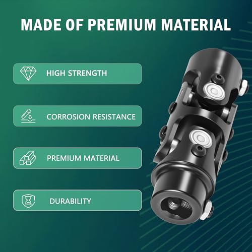 1" DD × 3/4" DD Universal U Joint for Steering Shaft - color: Black, size: 3/4" DD x 1" DD Double
