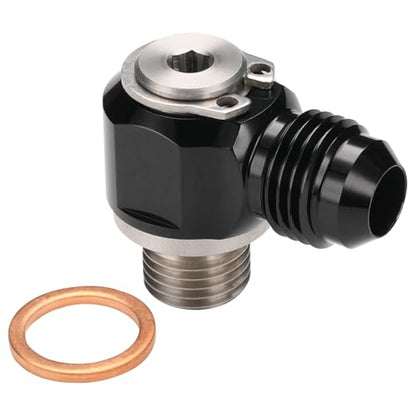 6AN Male Flare Banjo to M12x1.25 Stainless Steel Banjo Bolt Assembly Fitting Adapter Black - size: 6AN to M12x1.25