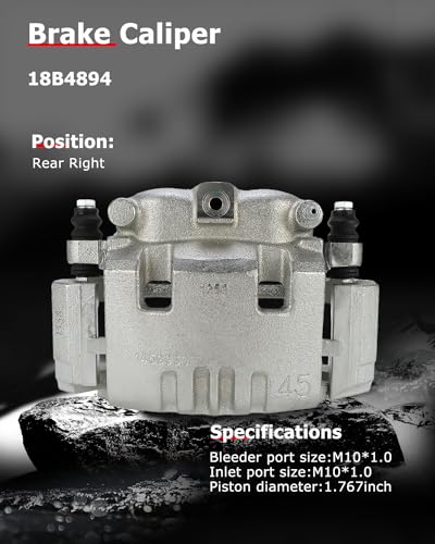 cciyu Rear Right Disc Brake Caliper Assembly With Bracket 18B4894 - size: Rear Right[18B4894]
