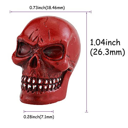 Valve Stem Caps Skull Wheel Air Stem Covers Car Tire Rim Heads for Most Vehicles Bicycles Motorcycles, Red - color: Red
