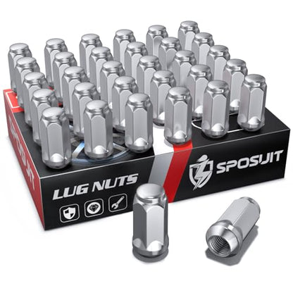Sposuit 32 Pcs M14x1.5 Chrome Lug Nuts, 19mm Hex - Replacement for Chevy - color: Chrome, size: M14x1.5, style: 32 Pcs HexDrive