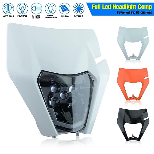 Headlight Head Lamp Light Fairing Mask Day Running Light For ATV Scooters Dirt Pit Bike Enduro (White+Blue DRL) - color: White Blue DRL