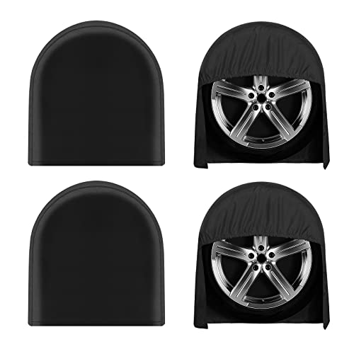OutdoorLines Waterproof Tire Covers Set of 4 - color: Black, size: XL - Fits Tire Diameters 33"-35"