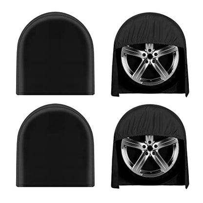 OutdoorLines Waterproof Tire Covers Set of 4 - color: Black, size: XL - Fits Tire Diameters 33"-35"