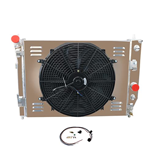 3 ROW ALUMINUM RADIATOR SHROUD FAN FOR 2005-2013 2009 CHEVY CORVETTE C6 V8 MT