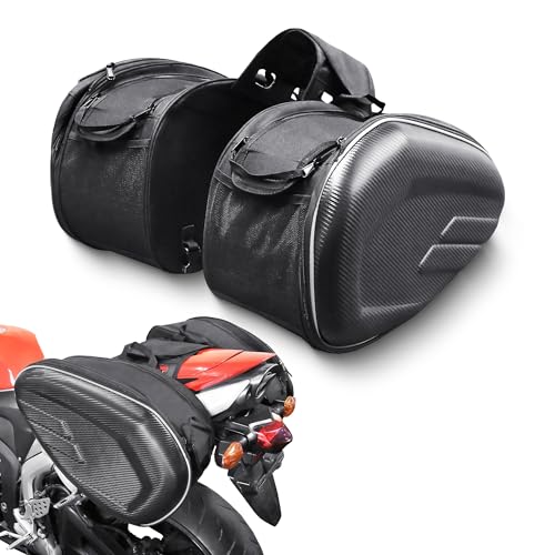 MZS Motorcycle Saddle Bags, 33-47L Extendable Large Capacity Storage - size: 47L