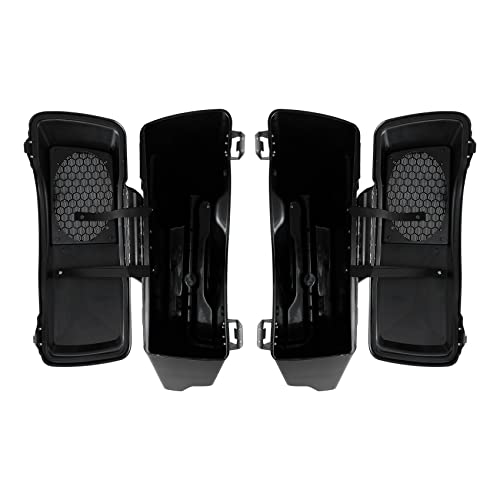TCMT 5" Stretched Extended Saddlebags 6X9" Speaker Lids lED Rear Fender Fit For Harley Touring Road King Electra Street Road Glide 2009-2013 - color: Rear Fender Smoke Lens, size: 5" Stretched Saddlebags 6x9" Lids(Black Latches)