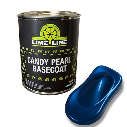 LiME LiNE Candy Pearl Basecoat – All-In-One Base, Pearl & Candy Color | Tri-Stage Look in One Step | Full-Coverage Candy Look: Must be Cleared with 2K Clearcoat (Bright Blue, 1 Pint) - color: Bright Blue, size: 16 Fl Oz (Pack of 1)