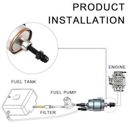 DXNQ Fuel Line Fitting, 6AN Male to 3/8" SAE Quick Disconnect Male Push On EFI Fuel Hose Line Fitting Adapter, Straight Aluminum Sealed EFI Push Lock Adaptor for Fuel Rail Hose (AN6-3/8) - color: AN6-3/8