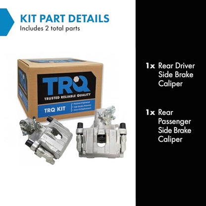 TRQ Rear Brake Caliper Set Zinc Coated Brackets Hardware - color: Replacement, size: CLA31963