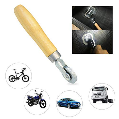 Tire Patch Roller Wooden Handle 1 1/2" Dia Tire Repair Tool (6mm)
