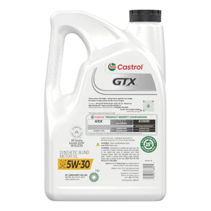 Castrol GTX 5W-30 Synthetic Blend Motor Oil, 5 Quarts - size: 5 Quarts
