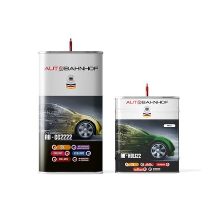 AB-CC2222 Fast Kit – 2:1 High Solids Clear Coat + 2K UV Fast Hardener | Quick Drying for Cold Weather | High Gloss Finish | Excellent Flow & Easy Application for Automotive Refinishing - color: Clear Coat Premium & Hardener Fast (Kit)