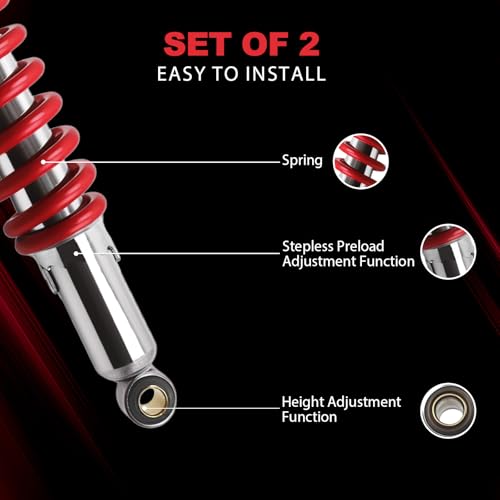 2pcs 12" Adjustable Shocks 12mm ID Go Kart Minibike - size: 12mm ID