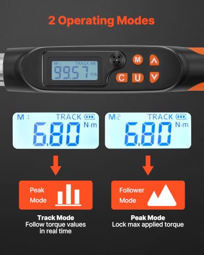 VEVOR Torque Wrench 0-1.5 in Adjustable Jaw Opening Digital Torque Wrench, Open-End Jaw, 4 Display Units, ±2% Accuracy, LCD Screen, with Buzzer and LED Indicator, for Pipe and Automotive Repair - size: 1-1/2"