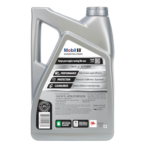 Mobil 1 High Mileage Full Synthetic Motor Oil 5W-20, 5 Quart - size: 5 Quart (Pack of 1), style: Full Synthetic High Mileage