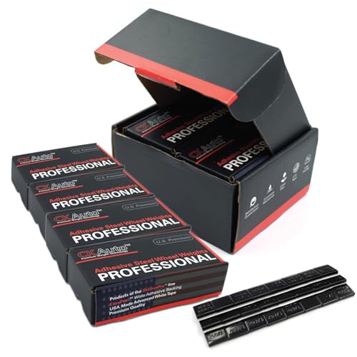 CKAuto 1/4oz, Adhesive Stick-On Wheel Weights, Black, 4 Boxes, 240 oz Case - color: Black, size: 4 Boxes/960Pcs