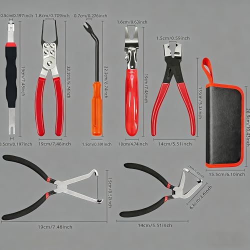 7PCS Automotive Electrical Disconnect Pliers Set with Leather Storage Case