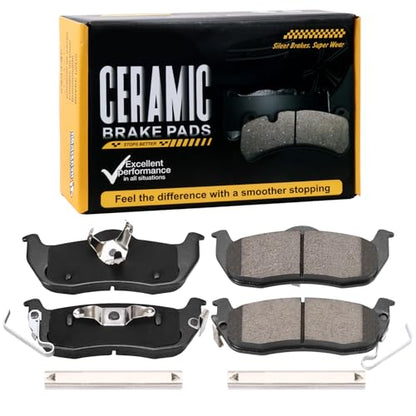 D1041 Rear Ceramic Brake Pads Kit Fit For INFINITI QX56 2004-2010, For Nissan Pathfinder Armada 2004, For TITAN 2004-2015, For Armada 2005-2015, For Jeep Grand Cherokee 2005-2010 - size: HZ1041