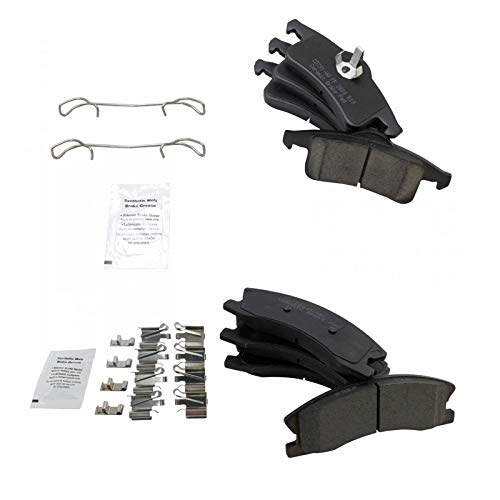 TRQ Front and Rear Brake Pad Set Ceramic - color: Ceramic, size: BFA12936