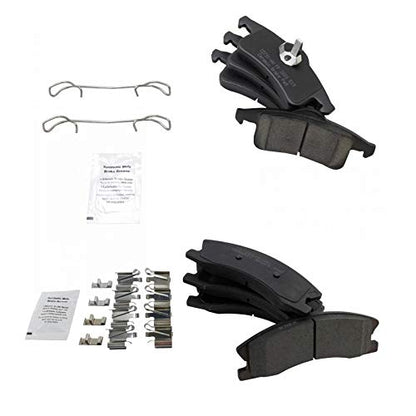 TRQ Front and Rear Brake Pad Set Ceramic - color: Ceramic, size: BFA12936