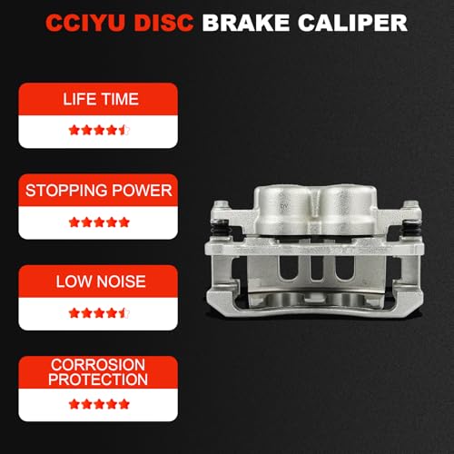 cciyu Front Left Disc Brake Caliper Assembly w/Bracket 18B4841 - size: Front Left[18B4841]