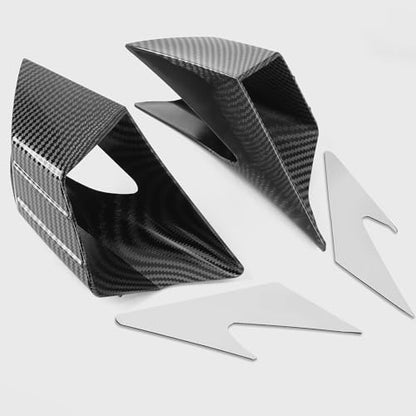 WOOGA Motorcycle Side Winglet,Motorcycle Side Spoiler Front Fairing Aerodynamic Winglets Air Deflector Wing Compatible with Ho&n&da CBR650R 2019-2023 Su&zu&ki GSX250R (Carbon Fiber Look) - color: Carbon fiber look