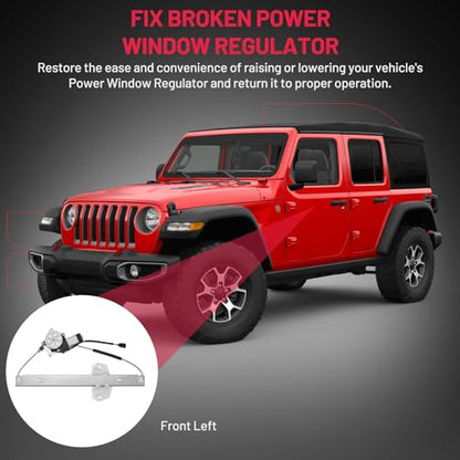BDFHYK 748-912 Power Window Regulator with Motor Front Left for 2007-2018 Wrangler 2018 Wrangler JK 2007 2008 2009 2010 2011 2012 2013 2014 2015 2016 2017 07 08 09 10 11 12 13 14 15 16 17 18 - size: Front Left, style: 2007-2017 Jeep Wrangler
