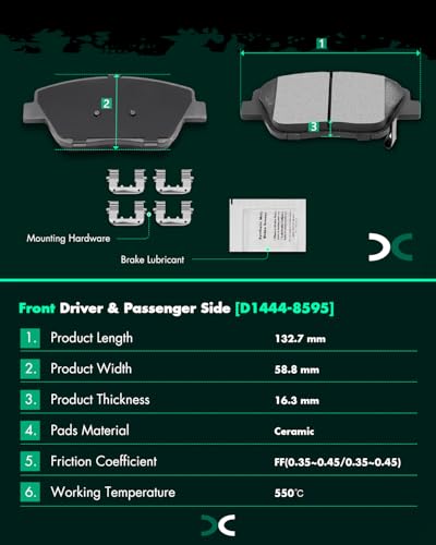 Brake and Rotors Kits,SCITOO 4pcs Brake Rotors & 8pcs Ceramic Brake Pads - size: 31427+D1444 & 31424+D1445 [4+8PCS]