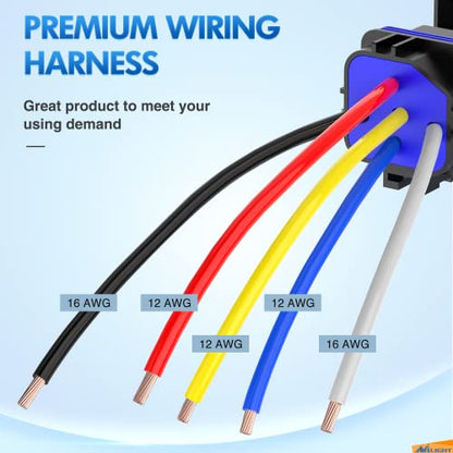 Nilight 5 Pack Waterproof Relay and Socket Harness 40/30 AMP - color: 30A-5PC