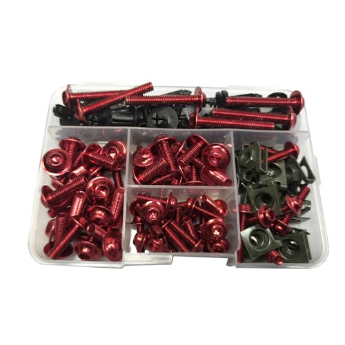 210pcs Motorcycle Fairing Bolts Kit for Sportbike Red - color: Red