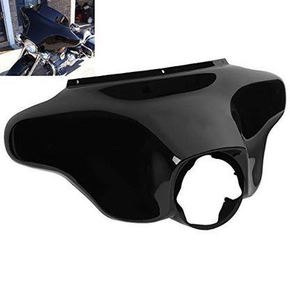 TCMT Black Outer Bat Wing Front Upper Front Fairing Cowl Nose Head Fits For Harley Touring 1996-2013 Street Glide FLHX Electra Glide Ultra Classic FLHT FLHTC FLHTCU - color: Black Outer Fairing