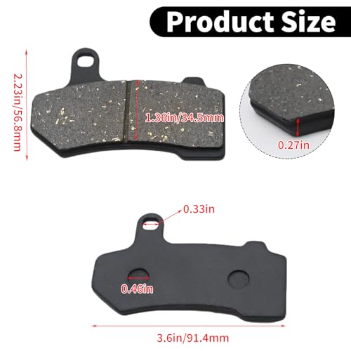 Front and Rear Brake Pads Replacement for Harley Road Glide 2008-2021, for FLHX Street Glide 2008-2022, for Road King 2008-2022, for FLHTCU Ultra Classic Electra Glide 2008-2015
