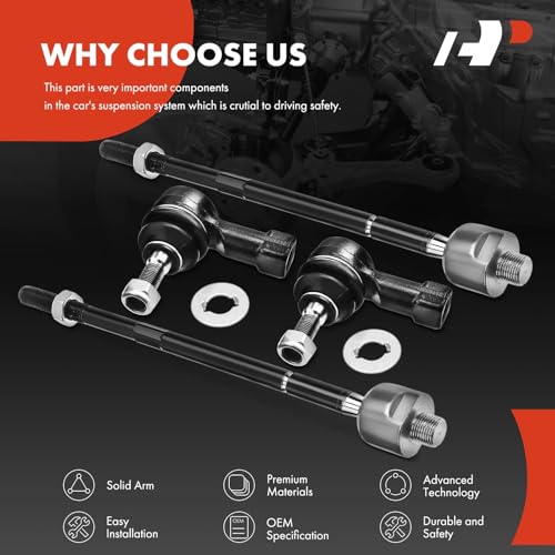 A-Premium Front Inner & Outer Tie Rod End Kit, Compatible with Chevrolet