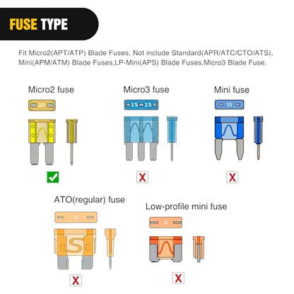 Nilight 10 Pack Micro2 Car Add a Circuit ATR Blade Fuse Tap Adapter - color: 10Pcs Micro2