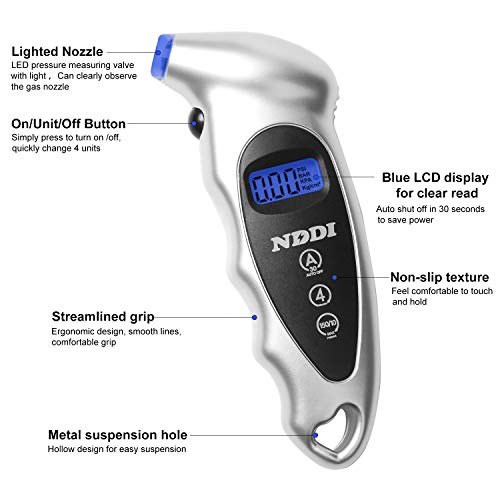 NDDI 2-Pack Digital tire Pressure Gauge 150 PSI