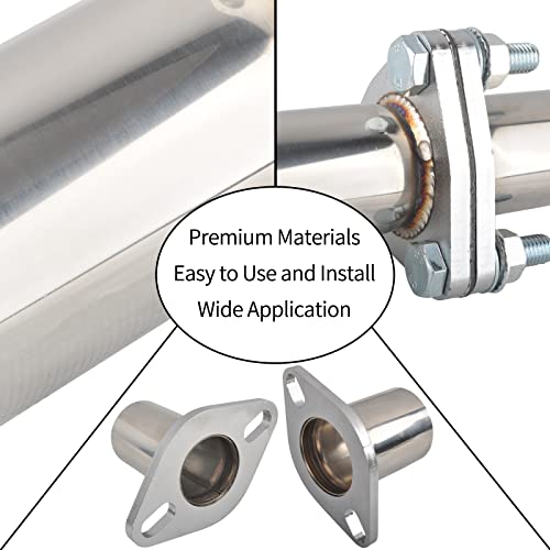 Exhaust Flange Bolts Quick Fix Repair Pipe Kit w/Gasket & Hardware, 2.5'' Inch ID 2 Bolts T304 Stainless Steel Universal Flange Replacement Kit - size: 2.5"ID-2 Bolts