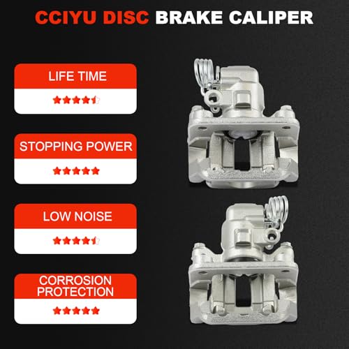 cciyu Rear Left & Right Disc Brake Calipers With Bracket 18B4825A 18B4824A - size: Rear[18B4825A+18B4824A]