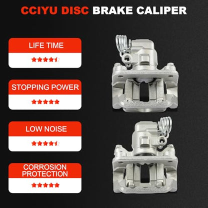 cciyu Rear Left & Right Disc Brake Calipers With Bracket 18B4825A 18B4824A - size: Rear[18B4825A+18B4824A]