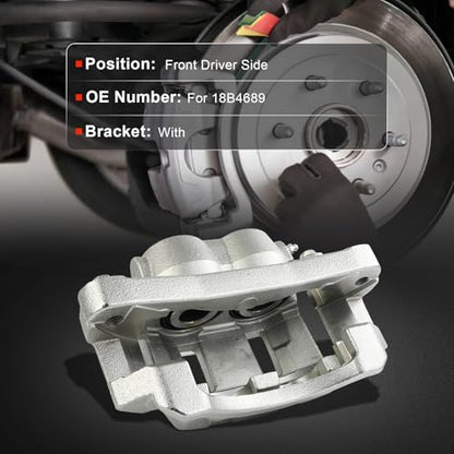 cciyu Front Left Disc Brake Caliper Assembly With Bracket 18B4689 - size: Front Left[18B4689]