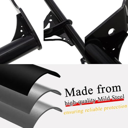 Engine Guard Crash Bar+ Peg Crash Bar Frame Slider for Harley Softail - color: Black for Front+Rear Crash Bar