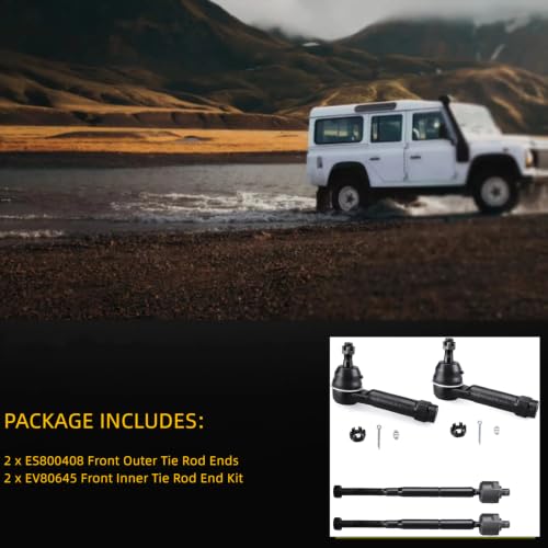 4pc Tie Rod End Kit for Jeep Compass 2007-2017, Patriot 2007-2017 - size: EV80645 ES800408