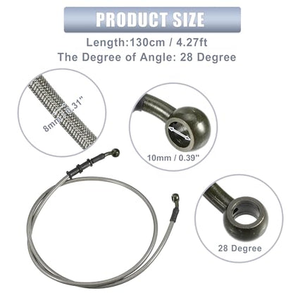uxcell 1 Set 130cm Motorcycle Hydraulic Brake Clutch Line Hose Universal - size: 130CM