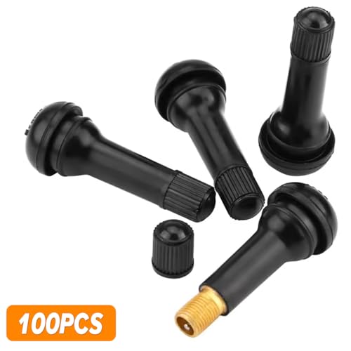 Mandark Car TR413 Tire Valve Stems, Rubber Snap-in Automotive Valve Stems, Vehicle 0.453 Inch Tubeless Rim Holes Valve Stem Replacement Accessories, Universal for RV, SUV, Truck (100PCS) - size: 100PCS