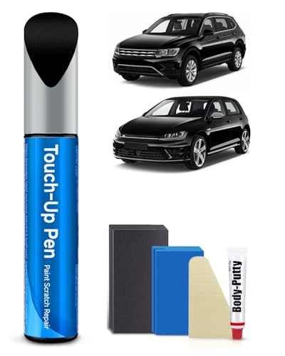 LC9X/2T Deep Black Pearl Touch Up Paint Kit Compatible with Volkswagen Exact Match Car Scratch Repair Touch Up Paint Kit - color: Deep Black Pearl(LC9X/2T) Compatible with All Models