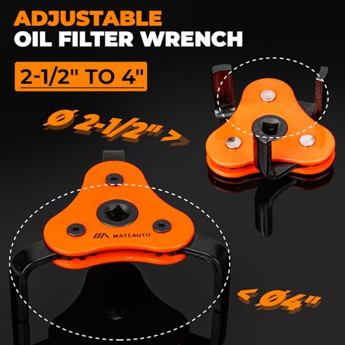 3-Jaw Adjustable Oil Filter Wrench Set