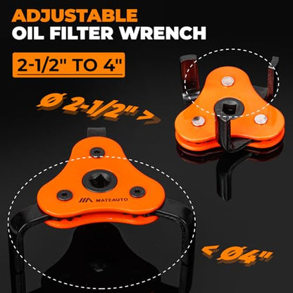 3-Jaw Adjustable Oil Filter Wrench Set